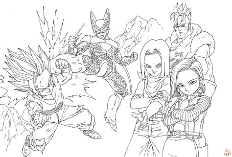 Coloriage Dragon Ball Z Personnages à Imprimer Gratuitement Gbcoloriage