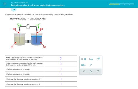 Solved Mil O Electrochemistry Designing A Galvanic Cell From Chegg