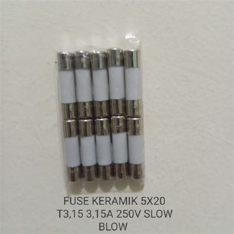 Jual FUSE KERAMIK 5X20 T3 15 3 15A 250V TIME DELAY FUSE Jakarta Barat