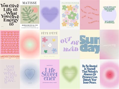 Danish Pastel Aesthetic Wall Collage Kit Danish Pastel Etsy