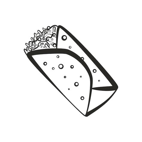 Premium Vector Black Isolated Outline Burrito Icon