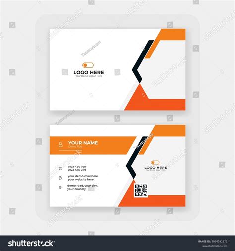 Modern Orange Abstract Business Card Design Stylish Orange Professional