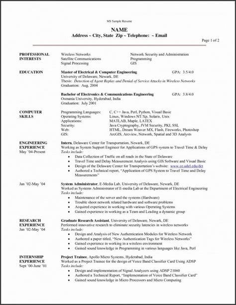 Master Resume Template