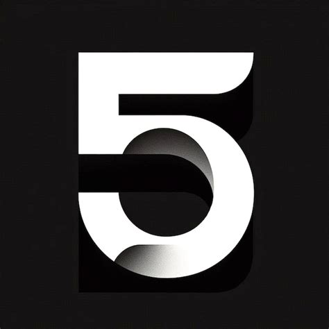 Premium Photo | A black background with the number 5 on it