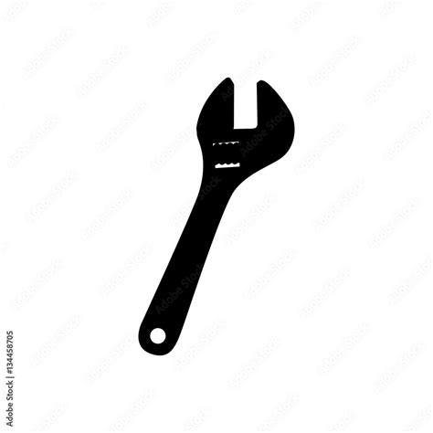 black image silhouette with wrench vector illustration Stock Vector ...