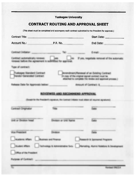 SOLUTION Contract Routing And Approval Sheet Fillable Studypool