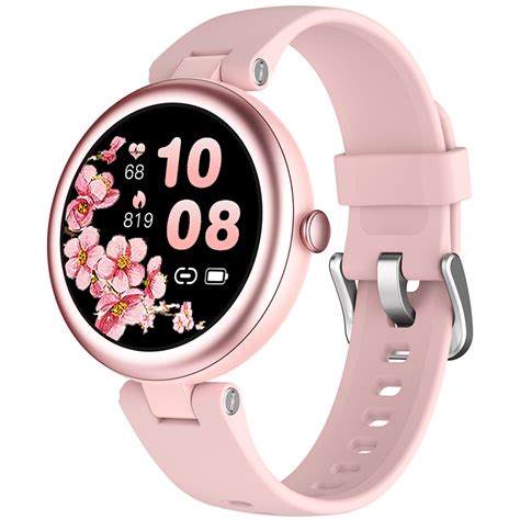 Smart Watch For Women Waterproof Pink Small Round Women S Watch Compatible With Iphone Android