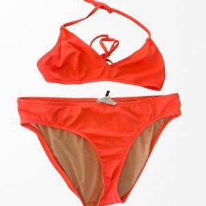 J Crew Swim Jcrew Neon Orange French String Bikini Size Medium