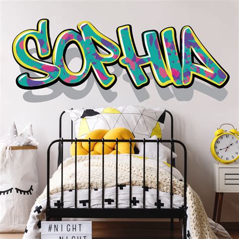 Graffiti Name 3D Removable Simulated Floating Wall Decal With | Etsy