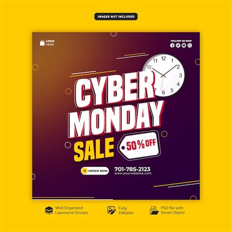 Premium Psd Cyber Monday Sale Social Media Banner Template