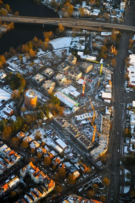 L Beck Von Oben Winterluftbild Baustelle Zum Neubau Einer