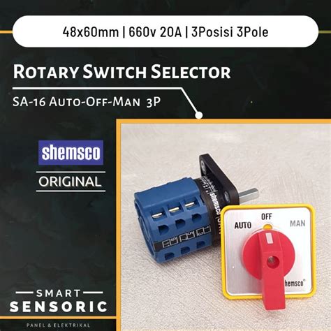 Jual Shemsco SA 16 AUTO OFF MAN 3P Rotary Selector Switch 3 Posisi