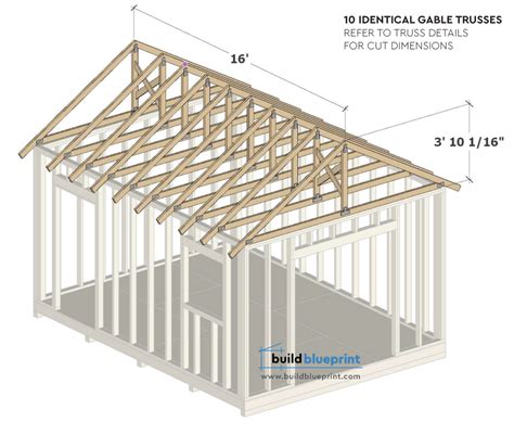 X Shed Diy Plans Gable Roof Build Blueprint