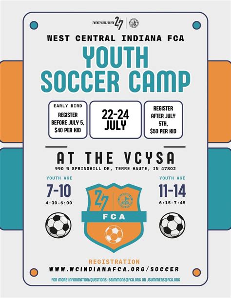 FCA YOUTH SOCCER CAMP at Vigo County Youth Soccer Association, Terre