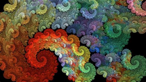 Colorful fractal psychedelic art wallpaper - backiee