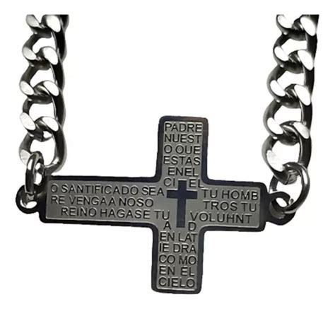 Pulsera Manillas Cruz Padre Nuestro Acero Inoxidable Cuotas Sin Inter S