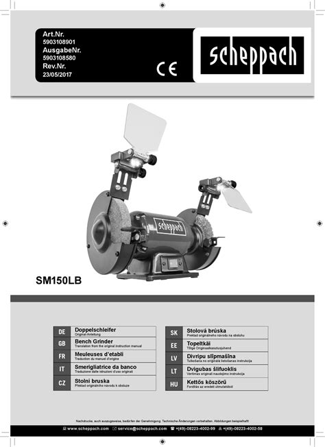 Scheppach Sm Lb Translation From The Original Instruction Manual Pdf