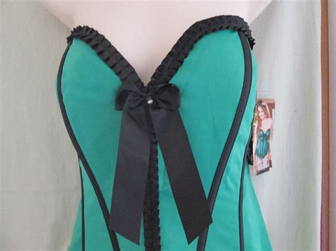 25957 Shirley Of Hollywood Corset Emerald Green Size 32bc Ebay