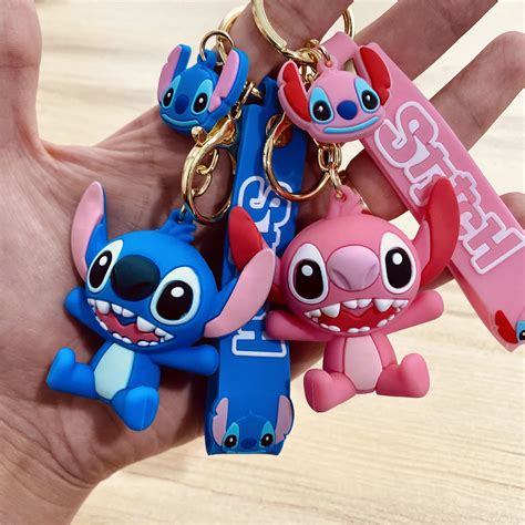 Disney Stitch Keychain Variety Of Cartoon Lilo Stitch Cute Doll Keyring