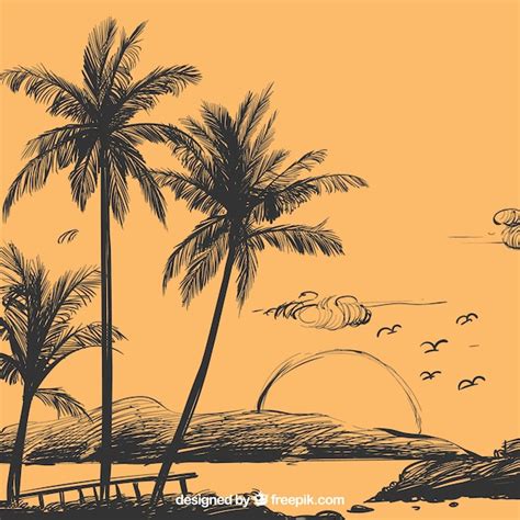 Palm tree sketch Vectors & Illustrations for Free Download | Freepik