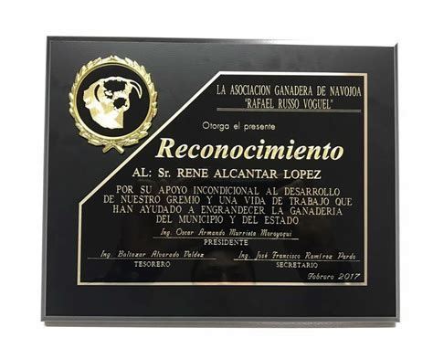 Mensajes De Reconocimientos Para Placas Placa De B E Placas De