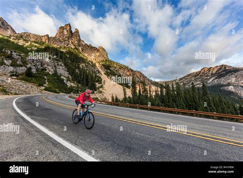 Road Cycling On The North Cascades Scenic Highway In North Cascades