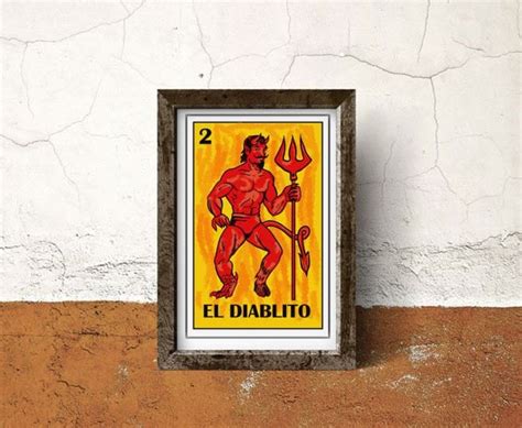 La tarjeta De la Lotería de El Diablito El Diablo Mexicano Bingo Arte