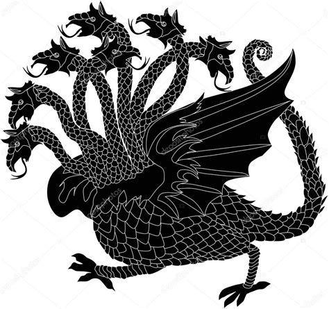 Black Dragon With Seven Heads Stock Vector Image By ©drpas 6328154