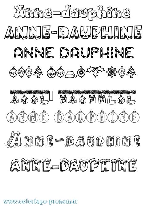 Coloriage Du Pr Nom Anne Dauphine Imprimer Ou T L Charger Facilement