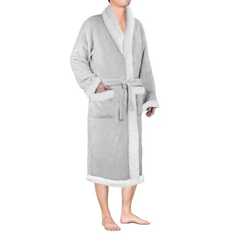 Pavilia Mens Robe Sherpa Lined Robe For Men Fleece Fluffy Warm Long