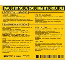 Caustic Soda Sodium Hydroxide Labels Brady Part Brady