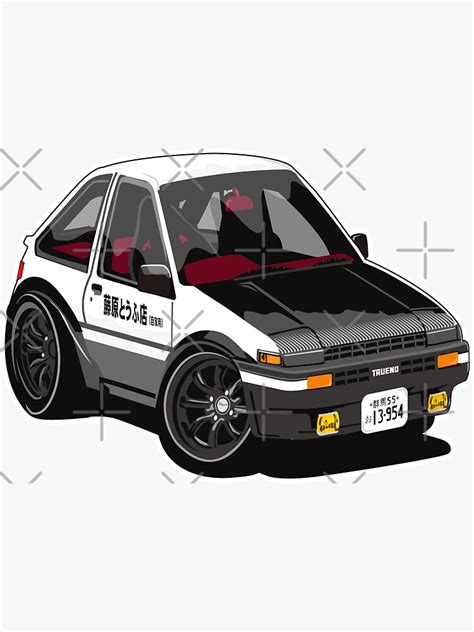 Pegatina Ae86 Sprinter Trueno Inicial D Coche Tooned Vector De The