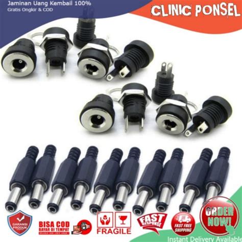 Jual Jack Konektor Power Dc Female Male Jack Socket Plug Adapter 2