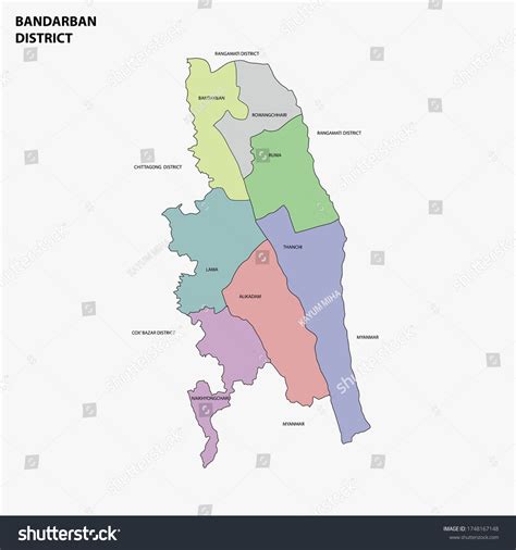 Bandarban District Map Bangladesh Stock Vector (Royalty Free) 1748167148