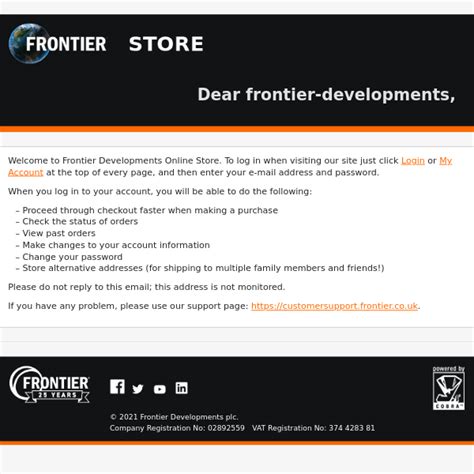 Frontier Developments Latest Emails Sales Deals