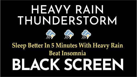 Sleep Better Under 5 Minutes With Heavy Rain And Thunder Sound・black