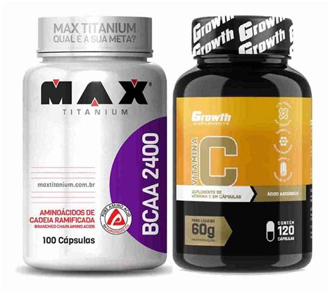 Bcaa Caps Max Titanium Vitamina C Caps Growth Mercado Livre