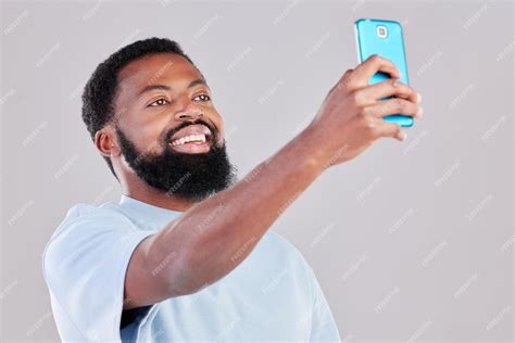 Premium Photo Happy Black Man Selfie And Photography For Social Media