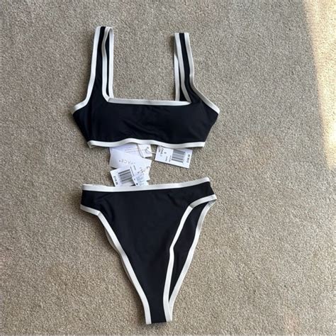 L Space Swim Lspace Ace Fused Top Ventura Fused Bottomblack And White Bikini Poshmark
