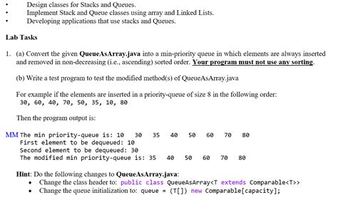 Solved Design Classes For Stacks And Queues Implement Stack Chegg