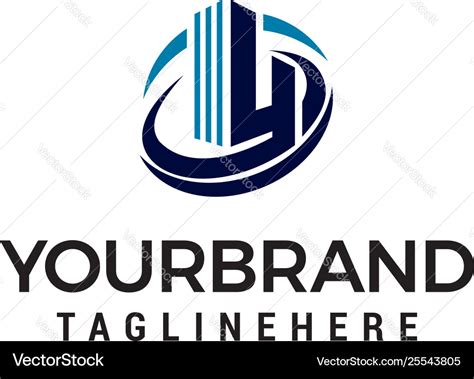 Letter H Hotel Building Logo Design Concept Vector Image