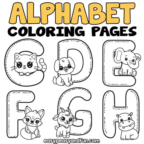 Free Printable Letters Alphabet Coloring Pages - Easy Peasy and Fun