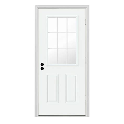 Jeld Wen In X In Lite White Painted Steel Prehung Left Hand