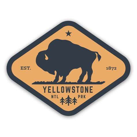 Yellowstone National Park - Sticker | Badge design, Sticker design ...