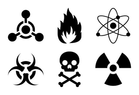 Ensemble D icônes De Symboles De Danger Radioactif De Danger