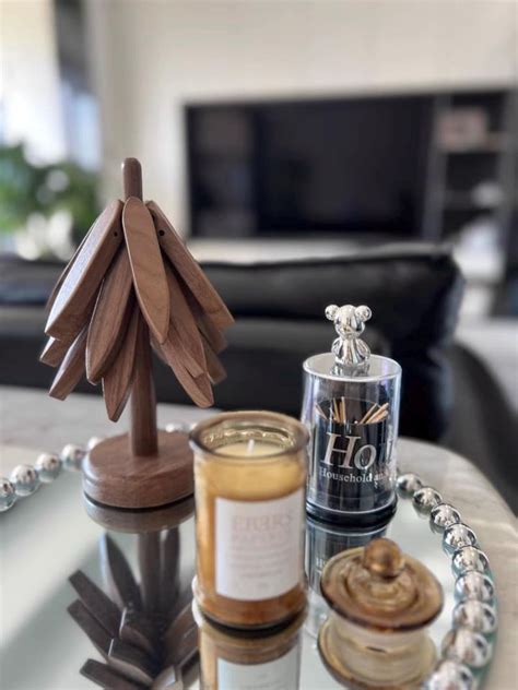 Wooden Trivets For Hot Dishes Folding Tree Shape Black Walnut Table Mat Holders Etsy