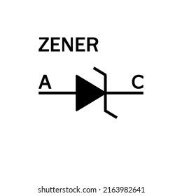 Zener Diode Electronic Symbol Vector Illustration Stock Vector Royalty