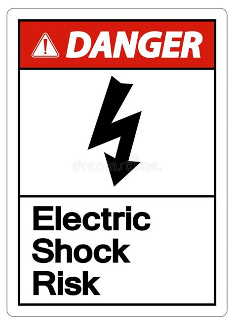 Danger Electric Shock Risk Symbol Sign on White Background Stock Vector ...