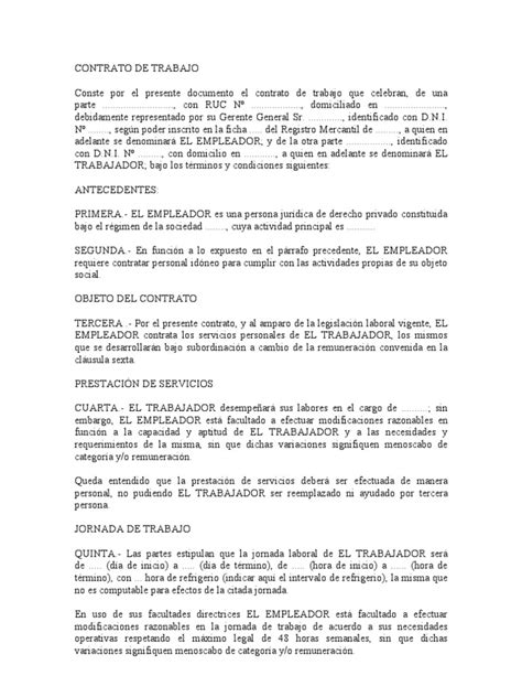 Contratos Laborales Pdf Derecho Laboral Salario