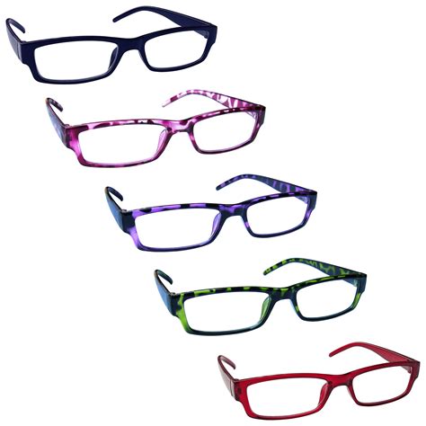 Value Multi 5 Packs Reading Glasses Mens Womens Lightweight Uv Reader